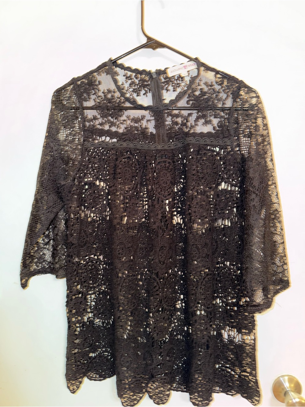 Altar'd State Black Crochet Lace Tunic Top. Never worn!